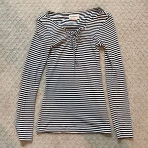 Black and white striped top